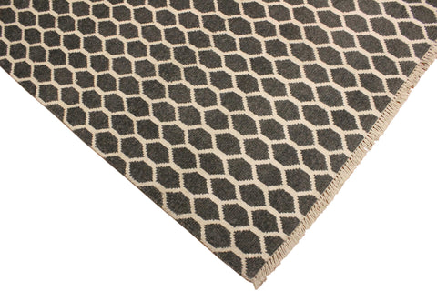 handmade Modern Ailsa Gray Ivory Hand Knotted RECTANGLE WOOL&VISCOU area rug 4' x 6'
