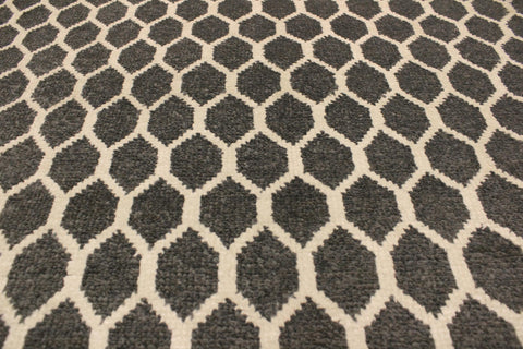 handmade Modern Ailsa Gray Ivory Hand Knotted RECTANGLE WOOL&VISCOU area rug 4' x 6'