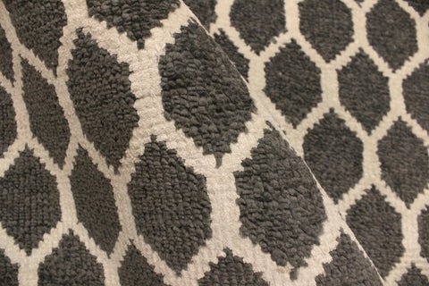 handmade Modern Ailsa Gray Ivory Hand Knotted RECTANGLE WOOL&VISCOU area rug 4' x 6'