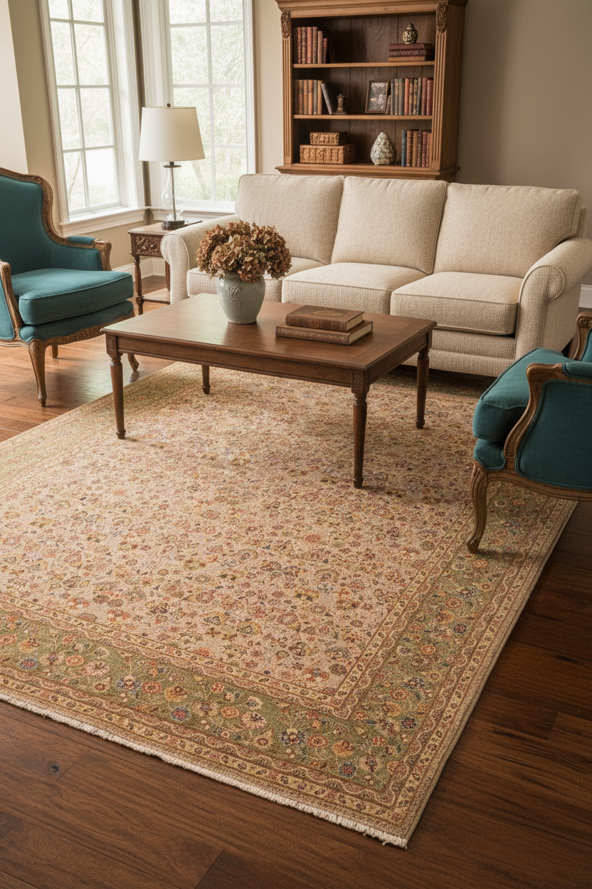 handmade Traditional  Grey Green Hand Knotted RECTANGLE 100% WOOL area rug 8'X10'