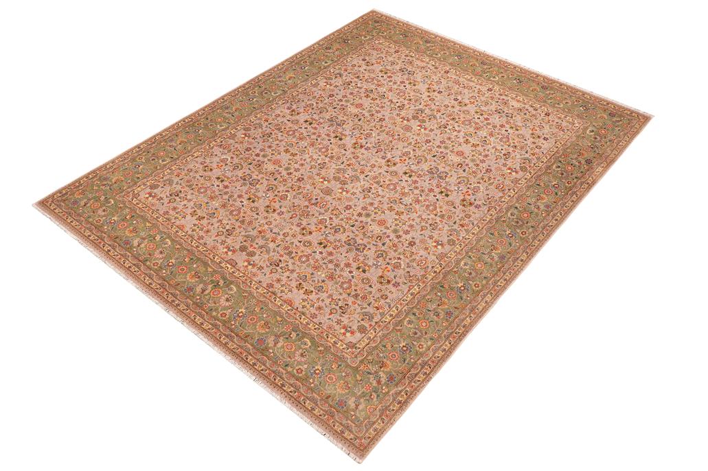 handmade Traditional  Grey Green Hand Knotted RECTANGLE 100% WOOL area rug 8'X10'