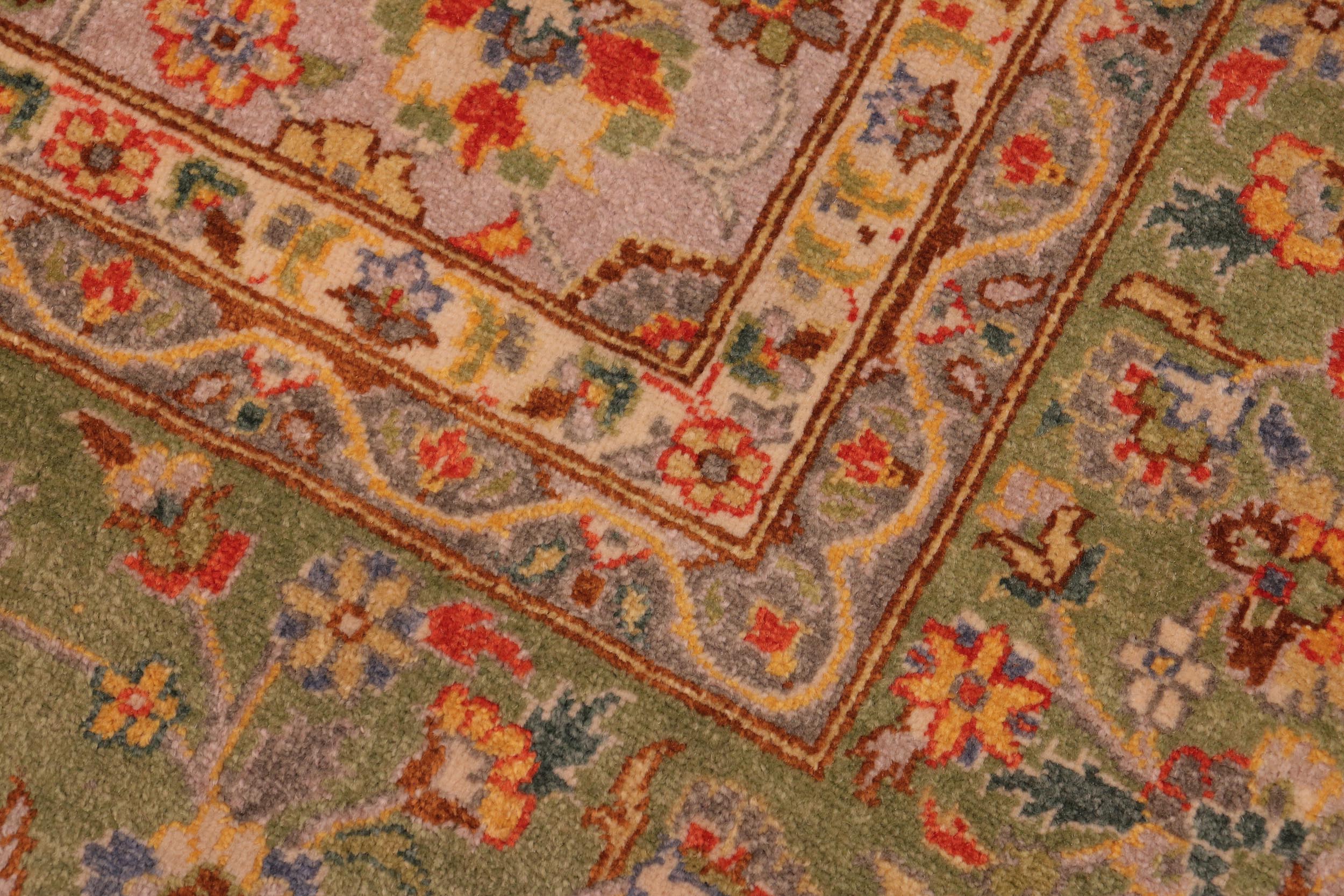 handmade Transitional  Grey Green Hand Knotted RECTANGLE 100% WOOL area rug 8' x 10'