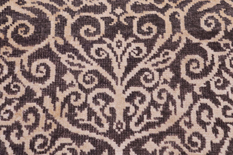handmade Transitional Cryena Charcoal Brown Hand Knotted RECTANGLE WOOL&SILK area rug 5' x 7'