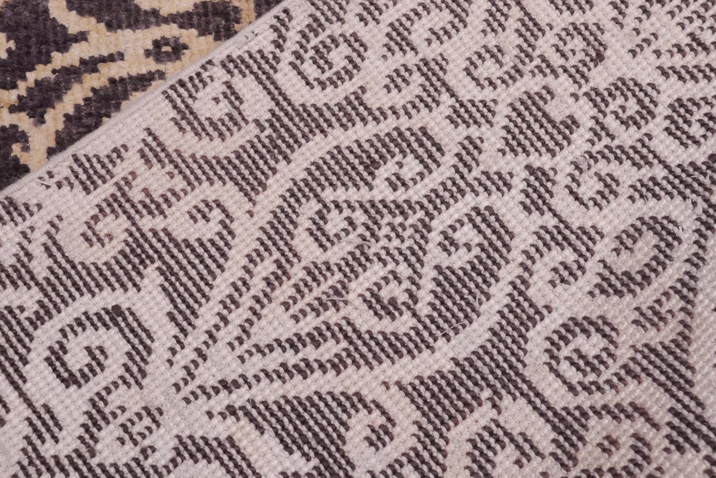 handmade Transitional Cryena Charcoal Brown Hand Knotted RECTANGLE WOOL&SILK area rug 5' x 7'