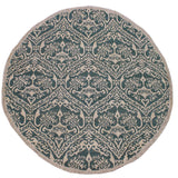 A10456, 6 1"x 6 1",Traditional                   ,6x6,Green,IVORY,Hand-knotted                  ,Pakistan   ,Wool&silk  ,Round      ,652671191886