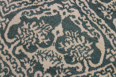 A10456, 6 1"x 6 1",Traditional                   ,6x6,Green,IVORY,Hand-knotted                  ,Pakistan   ,Wool&silk  ,Round      ,652671191886