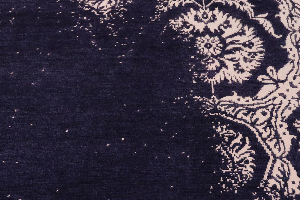 handmade Modern Abstract Blue Beige Hand Knotted RECTANGLE WOOL&SILK area rug 9X12