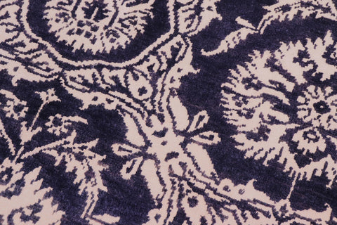 handmade Modern Abstract Blue Beige Hand Knotted RECTANGLE WOOL&SILK area rug 9' x 12'