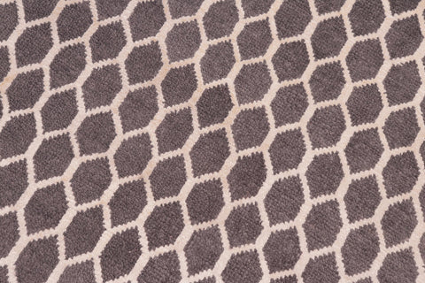 handmade Modern Ailsa Gray Beige Hand Knotted RECTANGLE WOOL&VISCOU area rug 8' x 10'