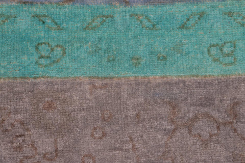 handmade Over Dyed Over Dyed Blue Brown Hand Knotted RECTANGLE 100% WOOL area rug 8' x 10'