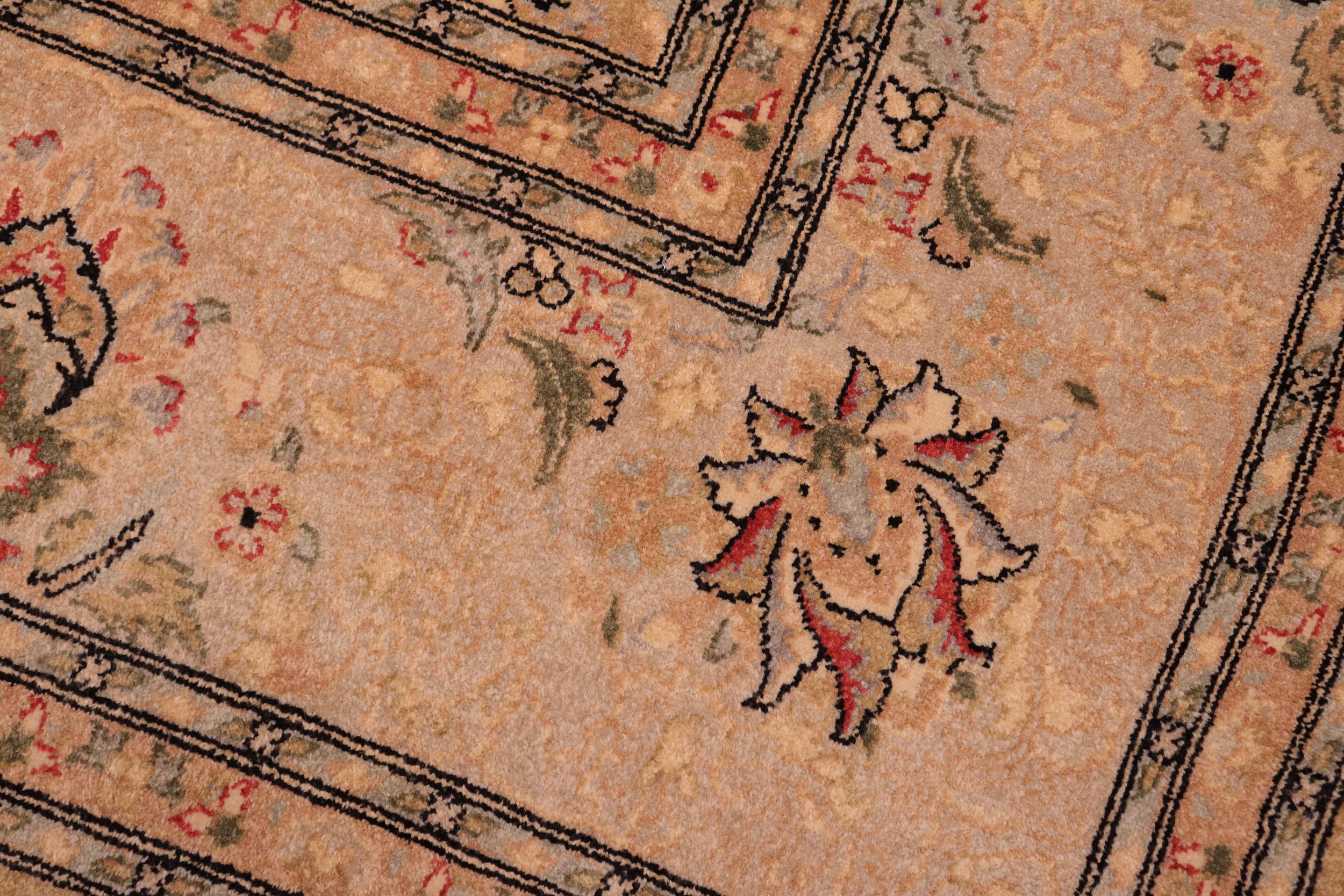 handmade Transitional  Gold Gray Hand Knotted RECTANGLE 100% WOOL area rug 8' x 10'