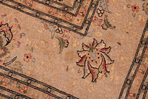 handmade Transitional  Gold Gray Hand Knotted RECTANGLE 100% WOOL area rug 8' x 10'