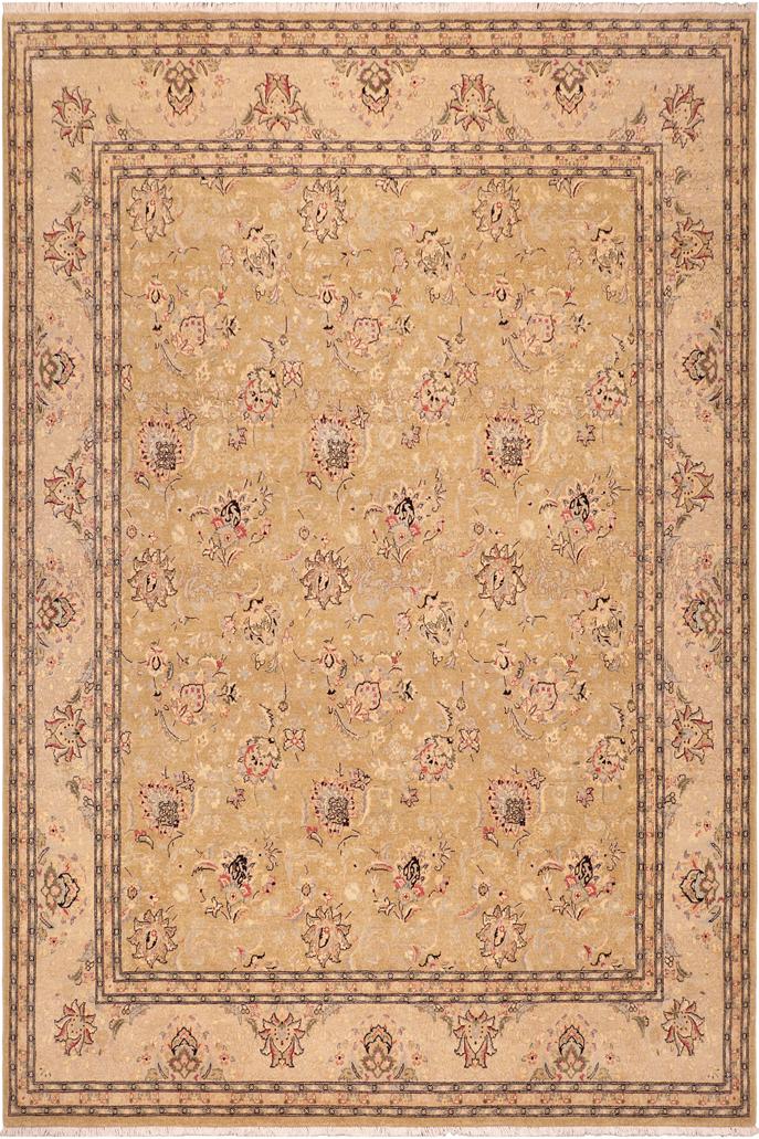 handmade Traditional  Gold Gray Hand Knotted RECTANGLE 100% WOOL area rug 8'X10'