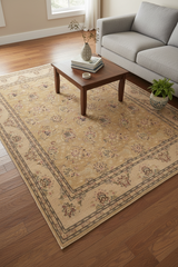 handmade Traditional  Gold Gray Hand Knotted RECTANGLE 100% WOOL area rug 8'X10'