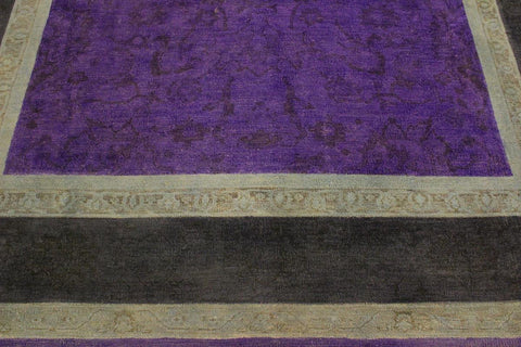 A10470, 7 8"x 9 8",Over Dyed                     ,8x10,Purple,CHARCOAL,Hand-knotted                  ,Pakistan   ,100% Wool  ,Rectangle  ,652671192012