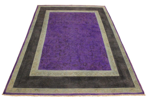 A10470, 7 8"x 9 8",Over Dyed                     ,8x10,Purple,CHARCOAL,Hand-knotted                  ,Pakistan   ,100% Wool  ,Rectangle  ,652671192012