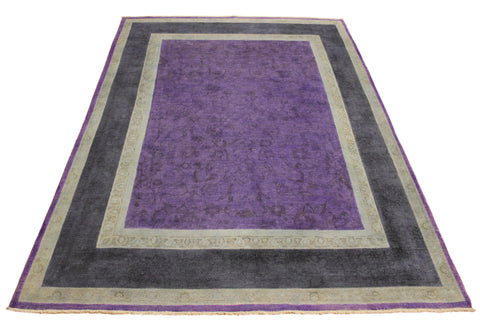 handmade Over Dyed Over Dyed Purple Blue Hand Knotted RECTANGLE 100% WOOL area rug 8' x 10'