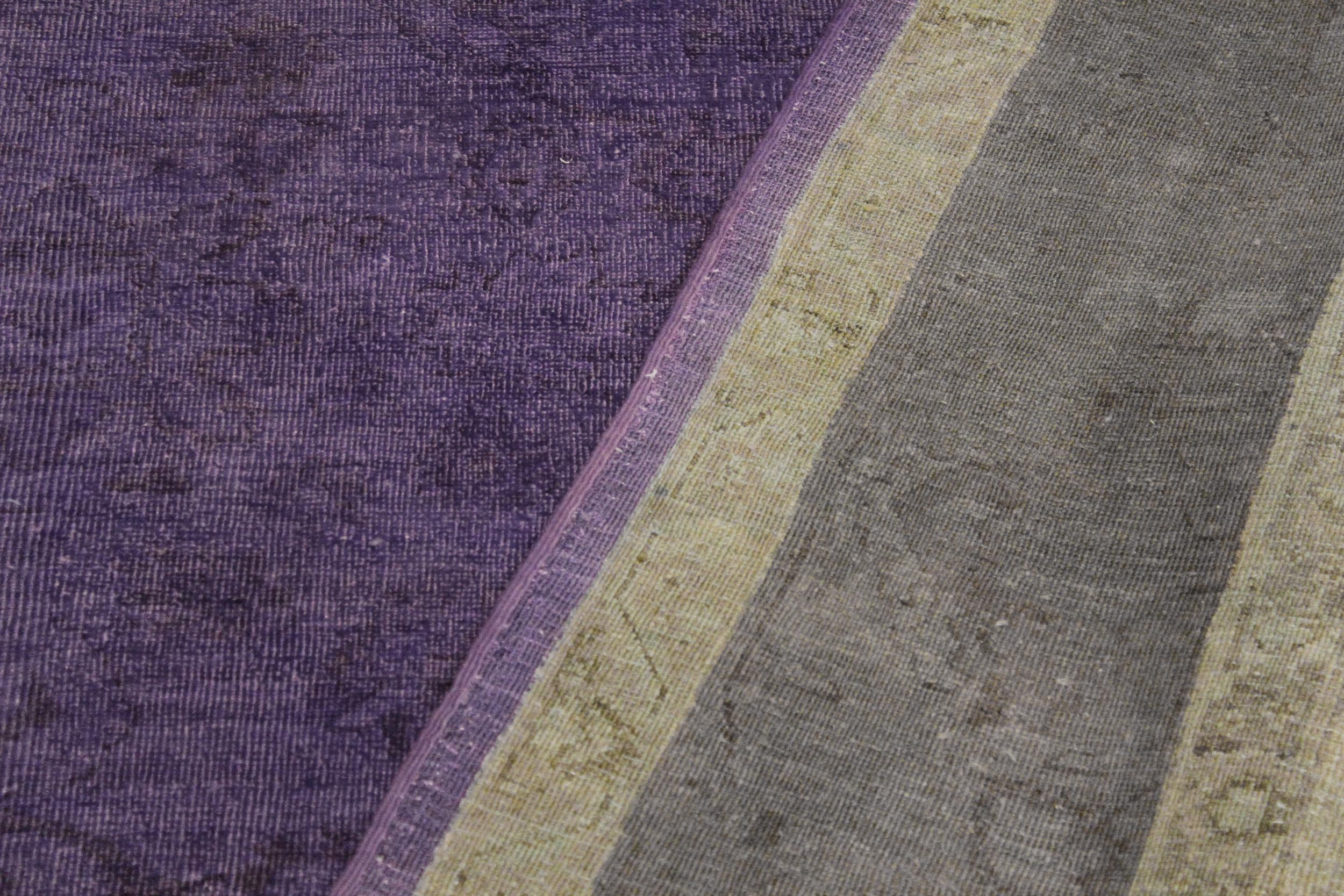 handmade Over Dyed Over Dyed Purple Blue Hand Knotted RECTANGLE 100% WOOL area rug 8' x 10'