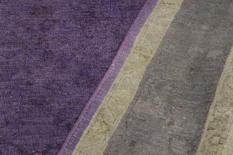 handmade Over Dyed Over Dyed Purple Blue Hand Knotted RECTANGLE 100% WOOL area rug 8' x 10'