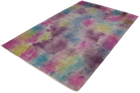 handmade Over Dyed Over Dyed Pink Yellow Hand Knotted RECTANGLE 100% WOOL area rug 8' x 10'