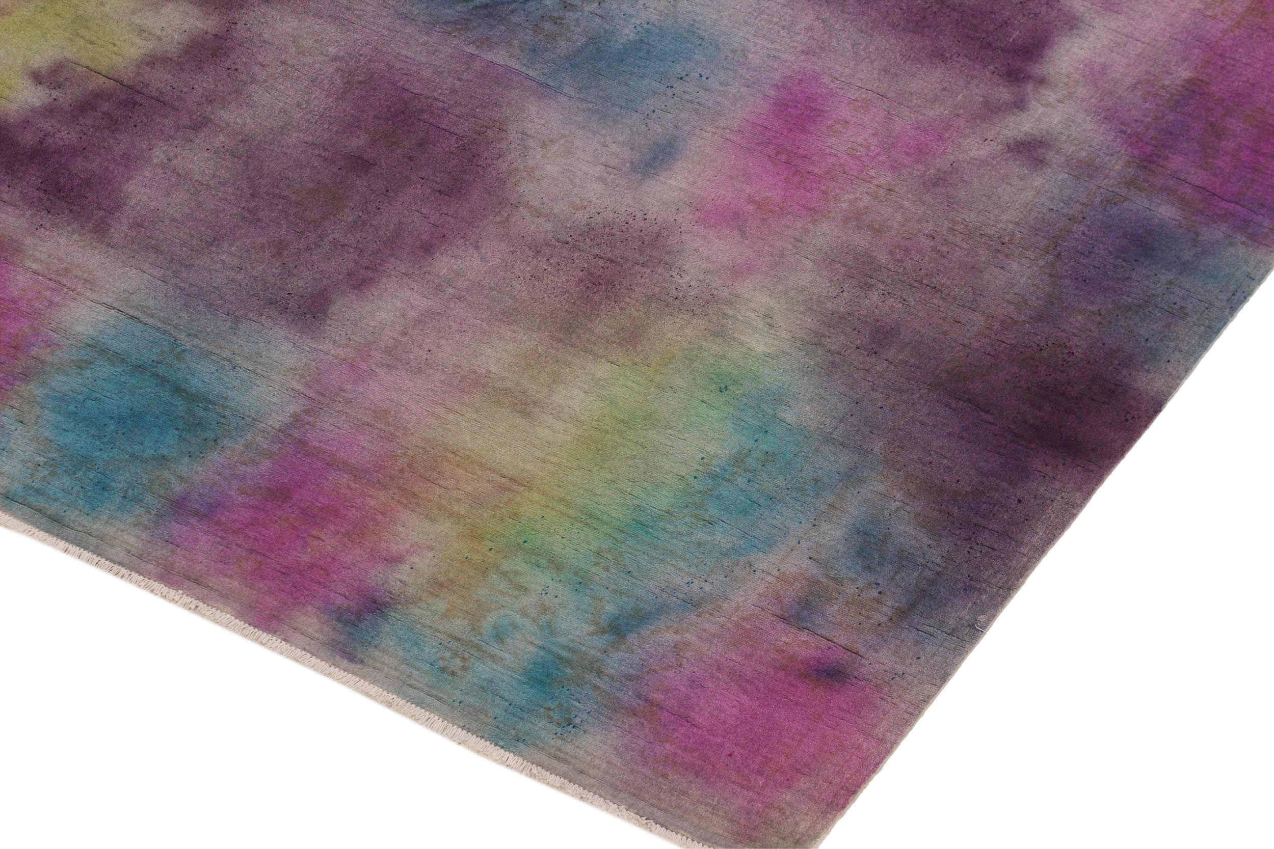 handmade Over Dyed Over Dyed Pink Yellow Hand Knotted RECTANGLE 100% WOOL area rug 8' x 10'