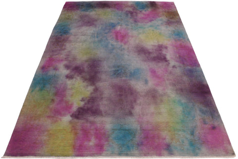 handmade Over Dyed Over Dyed Pink Yellow Hand Knotted RECTANGLE 100% WOOL area rug 8' x 10'