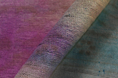 handmade Over Dyed Over Dyed Pink Yellow Hand Knotted RECTANGLE 100% WOOL area rug 8' x 10'