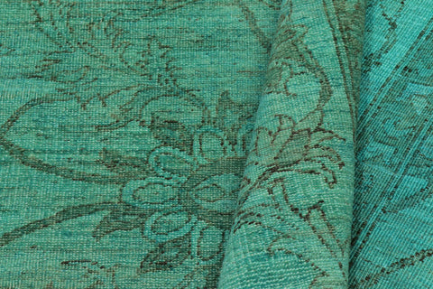 handmade Traditional Kafkaz Teal Teal Hand Knotted RECTANGLE 100% WOOL area rug 8' x 10'