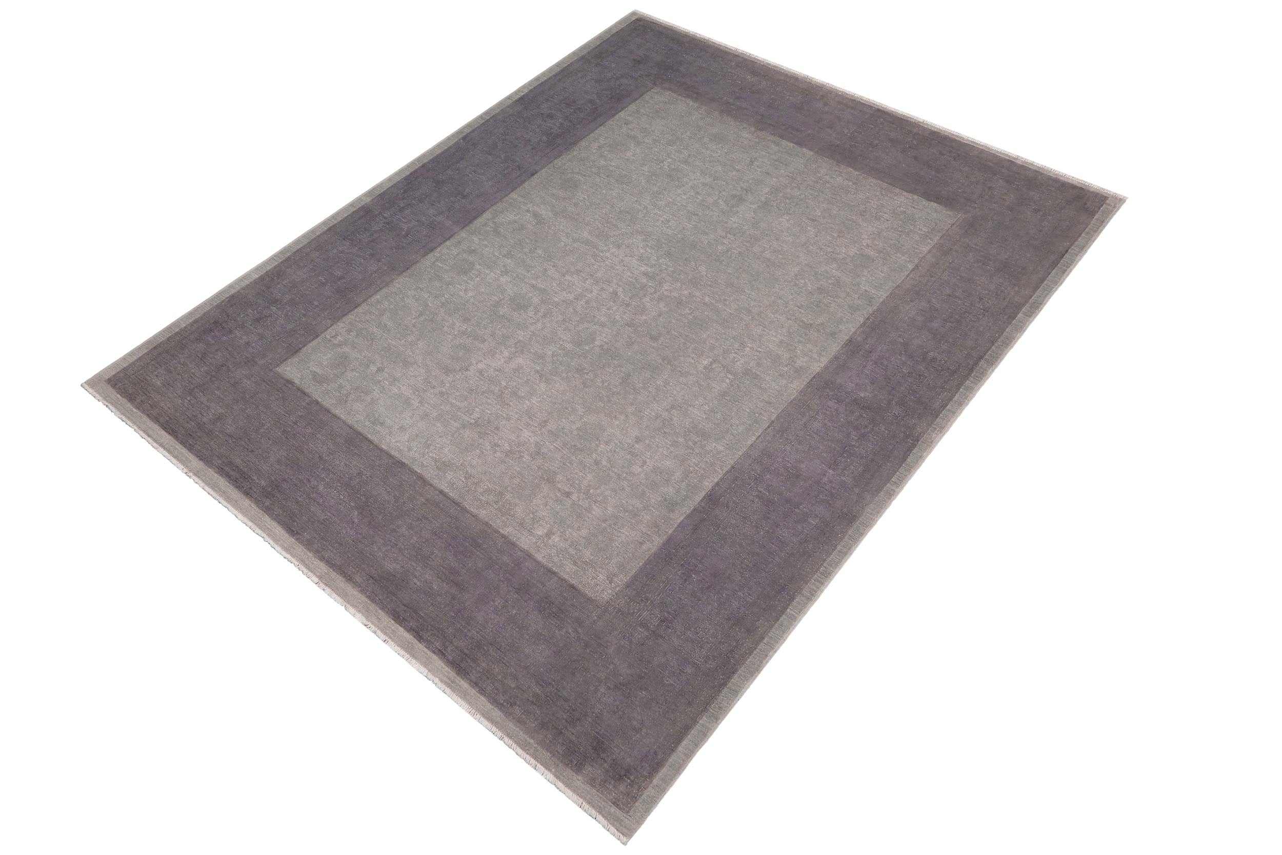 handmade Over Dyed Over Dyed Gray Drk. Gray Hand Knotted RECTANGLE 100% WOOL area rug 8' x 10'