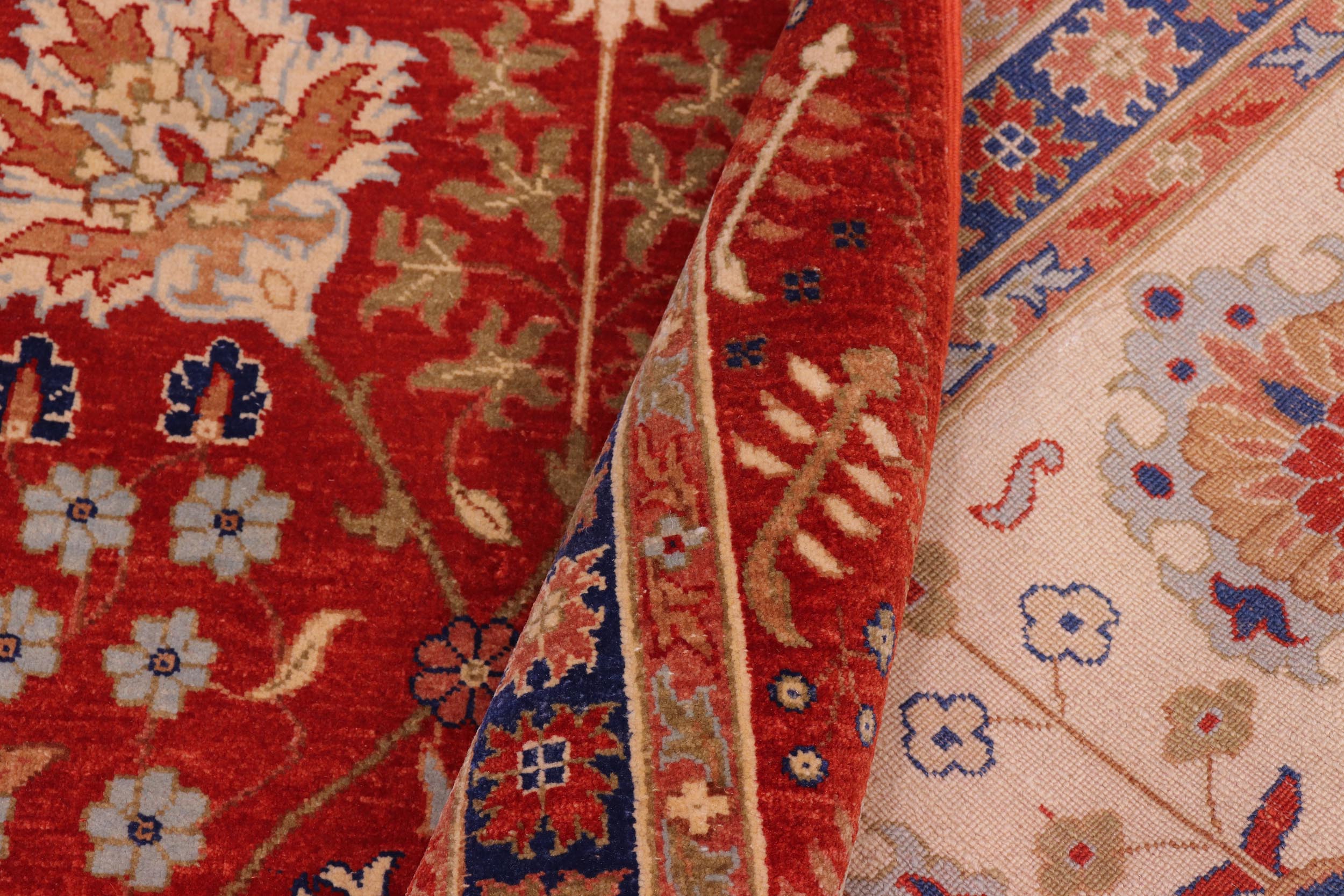 handmade Traditional Design Red Ivory Hand Knotted RECTANGLE 100% WOOL area rug 8x10