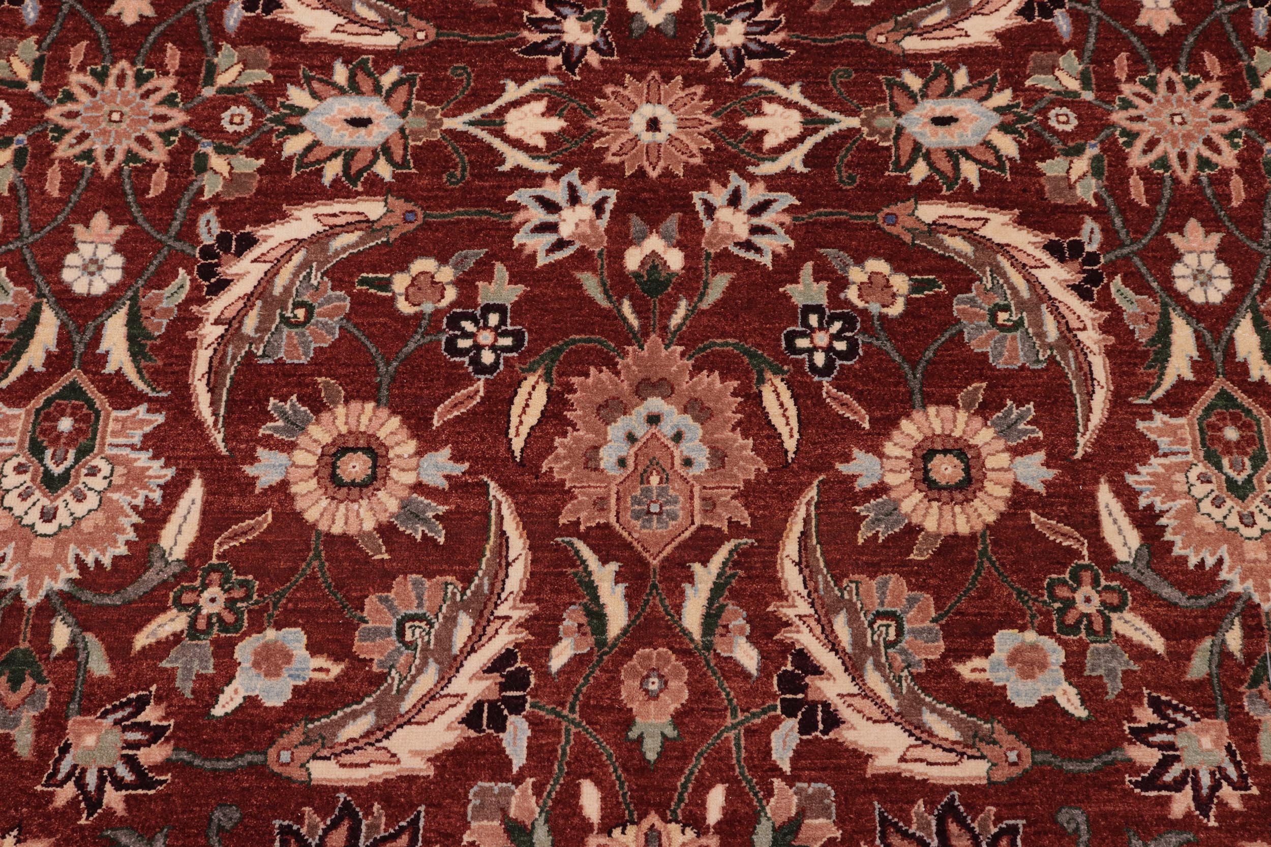 handmade Traditional Lahore Copper Rose Hand Knotted RECTANGLE 100% WOOL area rug 8' x 10'