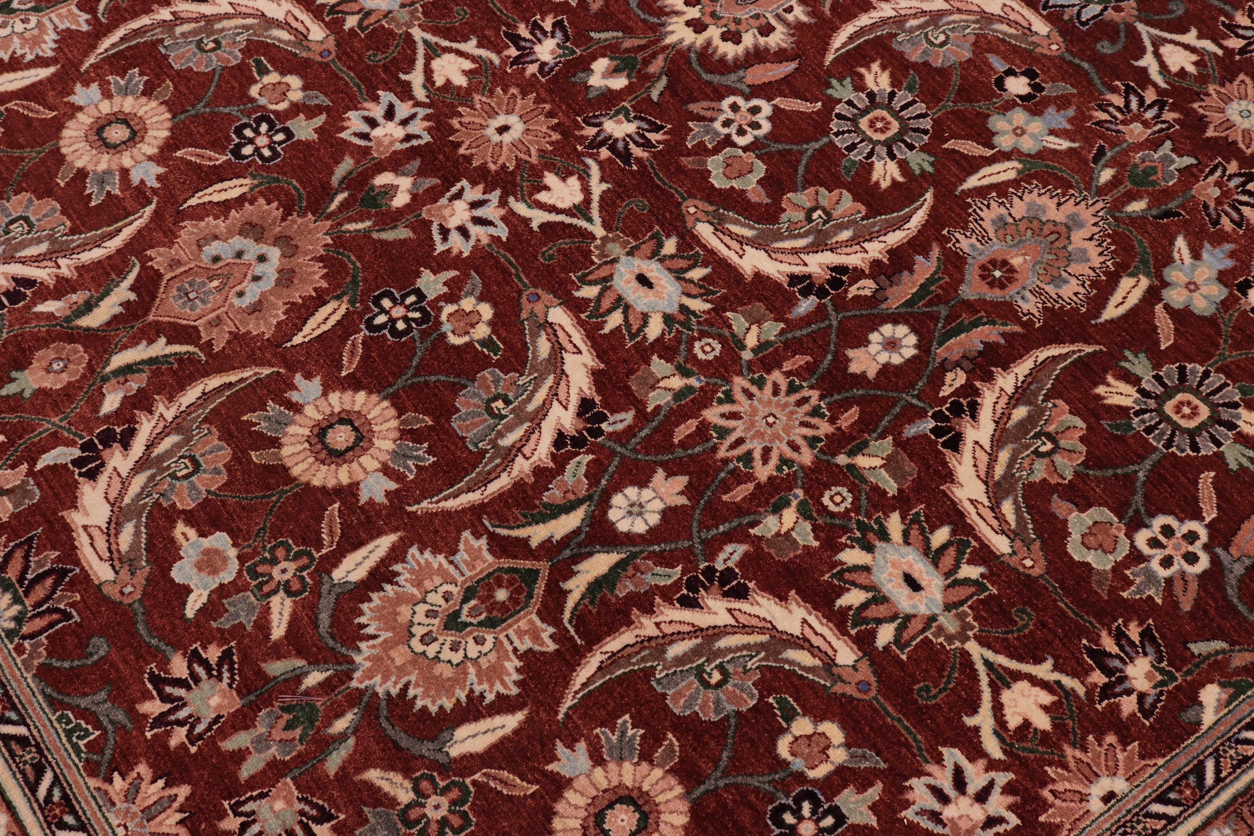 handmade Traditional Lahore Copper Rose Hand Knotted RECTANGLE 100% WOOL area rug 8' x 10'