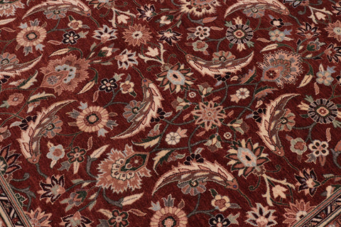 handmade Traditional Lahore Copper Rose Hand Knotted RECTANGLE 100% WOOL area rug 8' x 10'