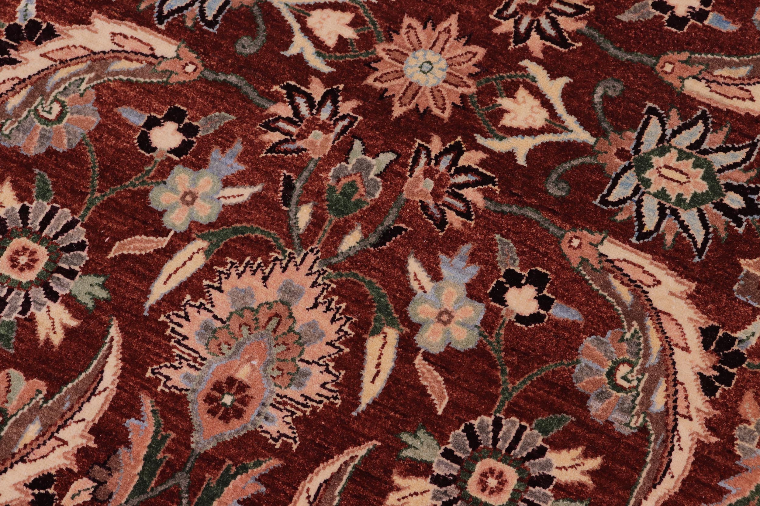 handmade Traditional Lahore Copper Rose Hand Knotted RECTANGLE 100% WOOL area rug 8' x 10'