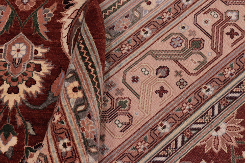 handmade Traditional Lahore Copper Rose Hand Knotted RECTANGLE 100% WOOL area rug 8' x 10'
