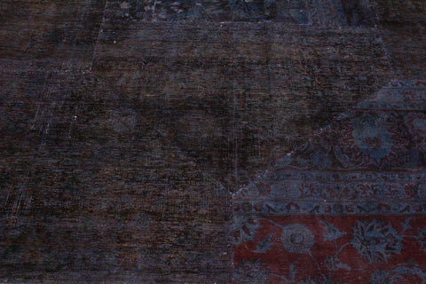 handmade Over Dyed Over Dyed Blue Purple Hand Knotted RECTANGLE 100% WOOL area rug 5' x 8'