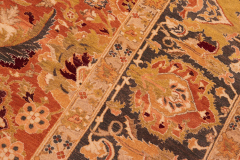 handmade Transitional Agra Orange Gray Hand Knotted RECTANGLE 100% WOOL area rug 8 x 10