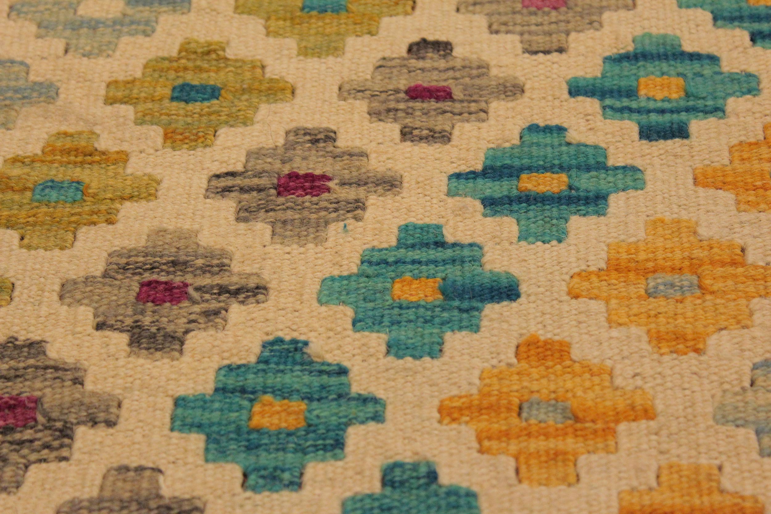 handmade Modern Kilim Beige Purple Hand-Woven RECTANGLE 100% WOOL area rug 5x7