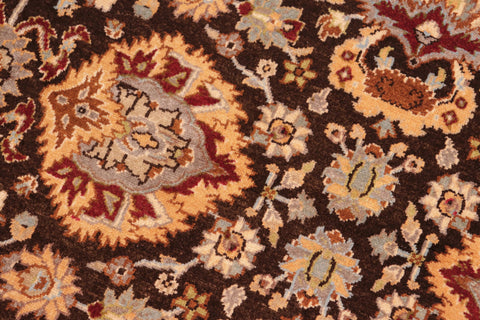 handmade Traditional Lahore Brown Gray Hand Knotted RECTANGLE 100% WOOL area rug 8' x 10'