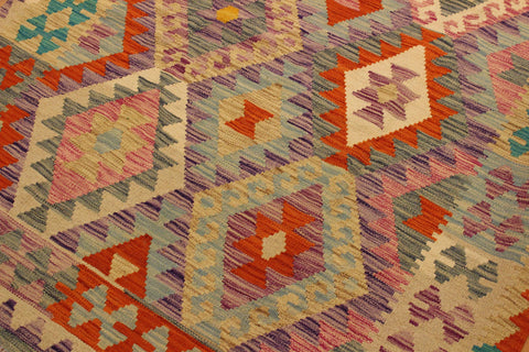 handmade Geometric Kilim Beige Rust Hand-Woven RECTANGLE 100% WOOL area rug 4 x 6