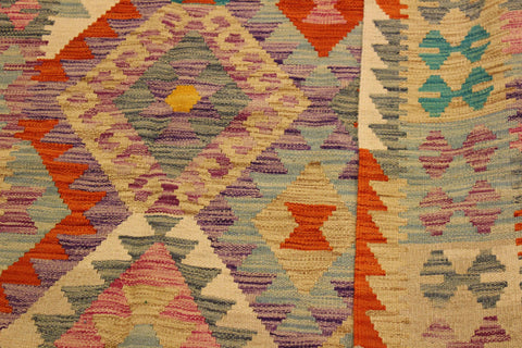 handmade Geometric Kilim Beige Rust Hand-Woven RECTANGLE 100% WOOL area rug 4 x 6