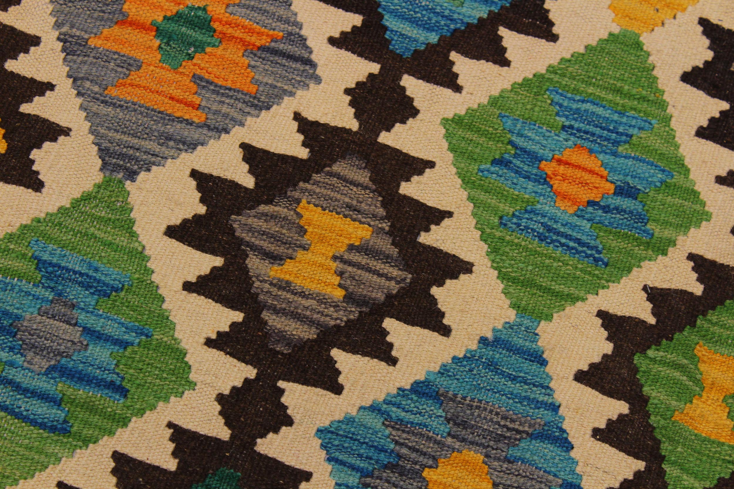 handmade Geometric Kilim Brown Beige Hand-Woven RECTANGLE 100% WOOL area rug 6 x 8