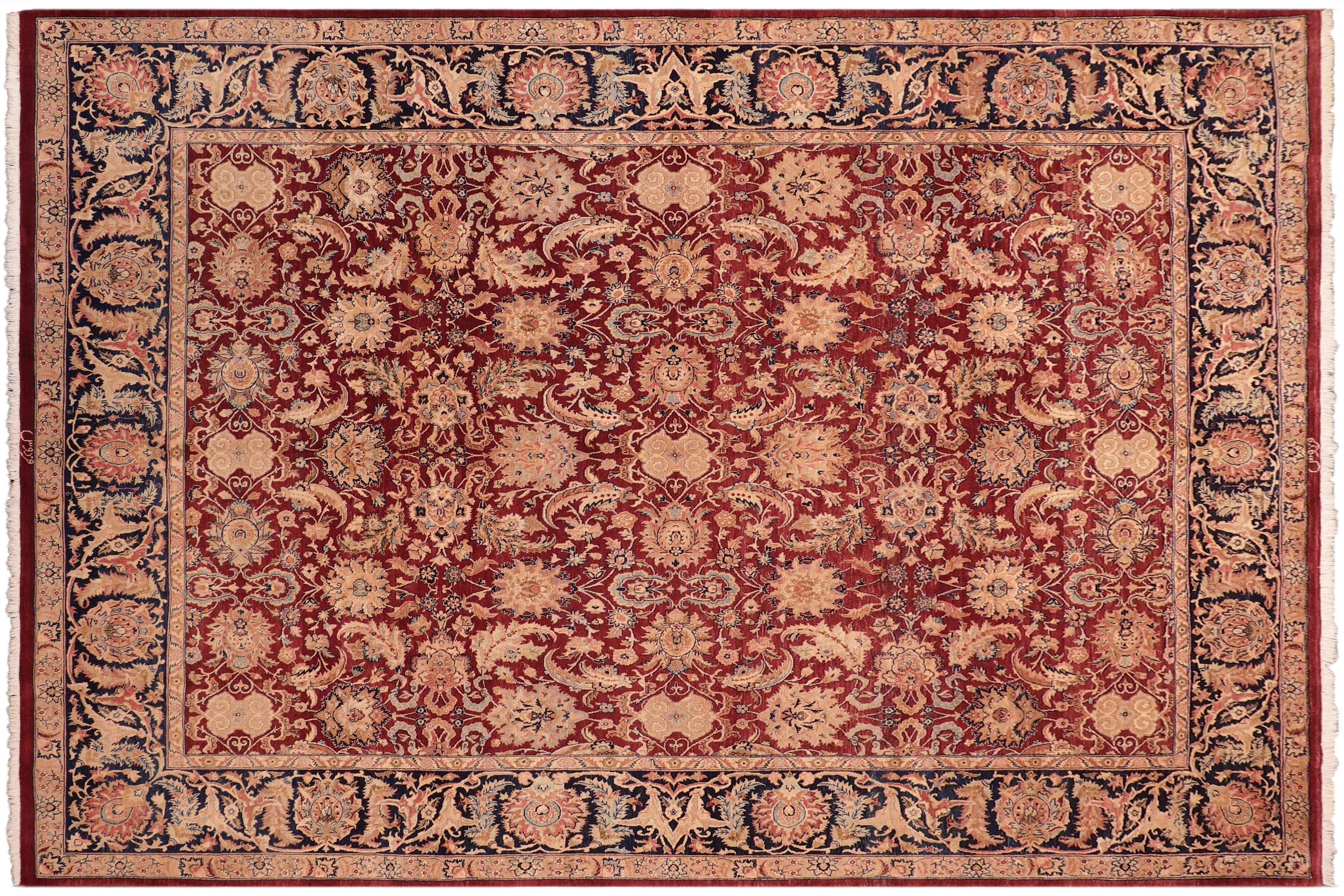 handmade Transitional  Red Blue Hand Knotted RECTANGLE 100% WOOL area rug 8x10