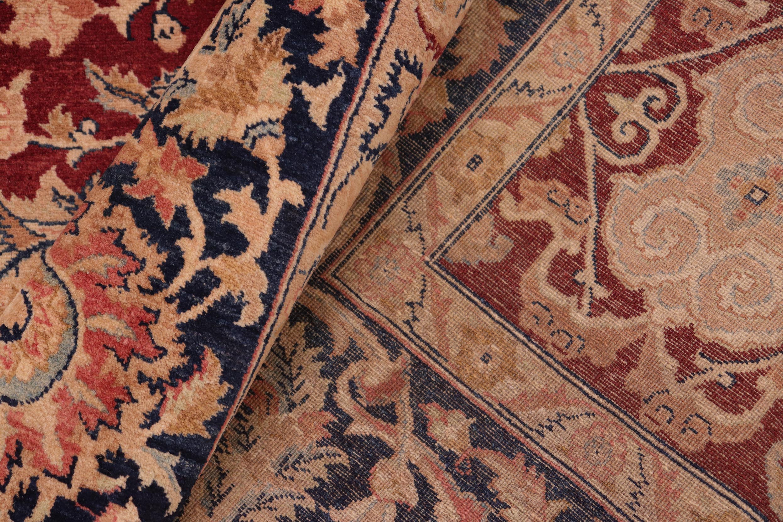 handmade Transitional  Red Blue Hand Knotted RECTANGLE 100% WOOL area rug 8x10