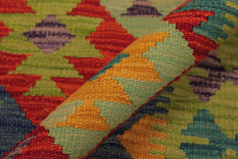 handmade Geometric Kilim Gold Red Hand-Woven RECTANGLE 100% WOOL area rug 5 x 7