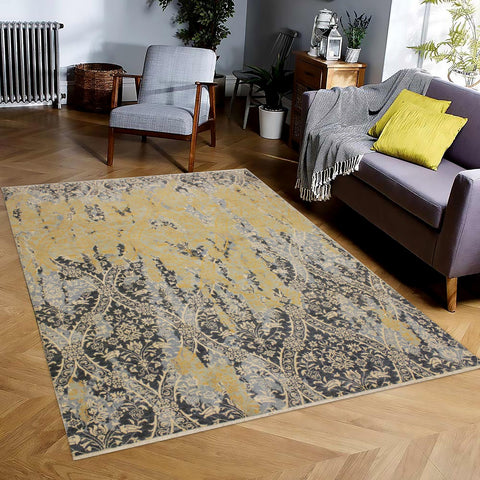 handmade Modern Abstract Gray Ivory Hand Knotted RECTANGLE 100% WOOL area rug 8' x 10'