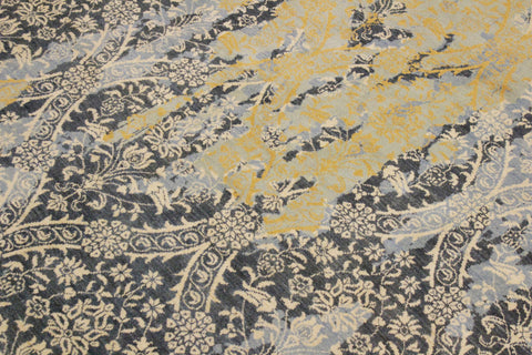 handmade Modern Abstract Gray Ivory Hand Knotted RECTANGLE 100% WOOL area rug 8' x 10'