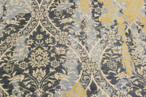 handmade Modern Abstract Gray Ivory Hand Knotted RECTANGLE 100% WOOL area rug 8' x 10'