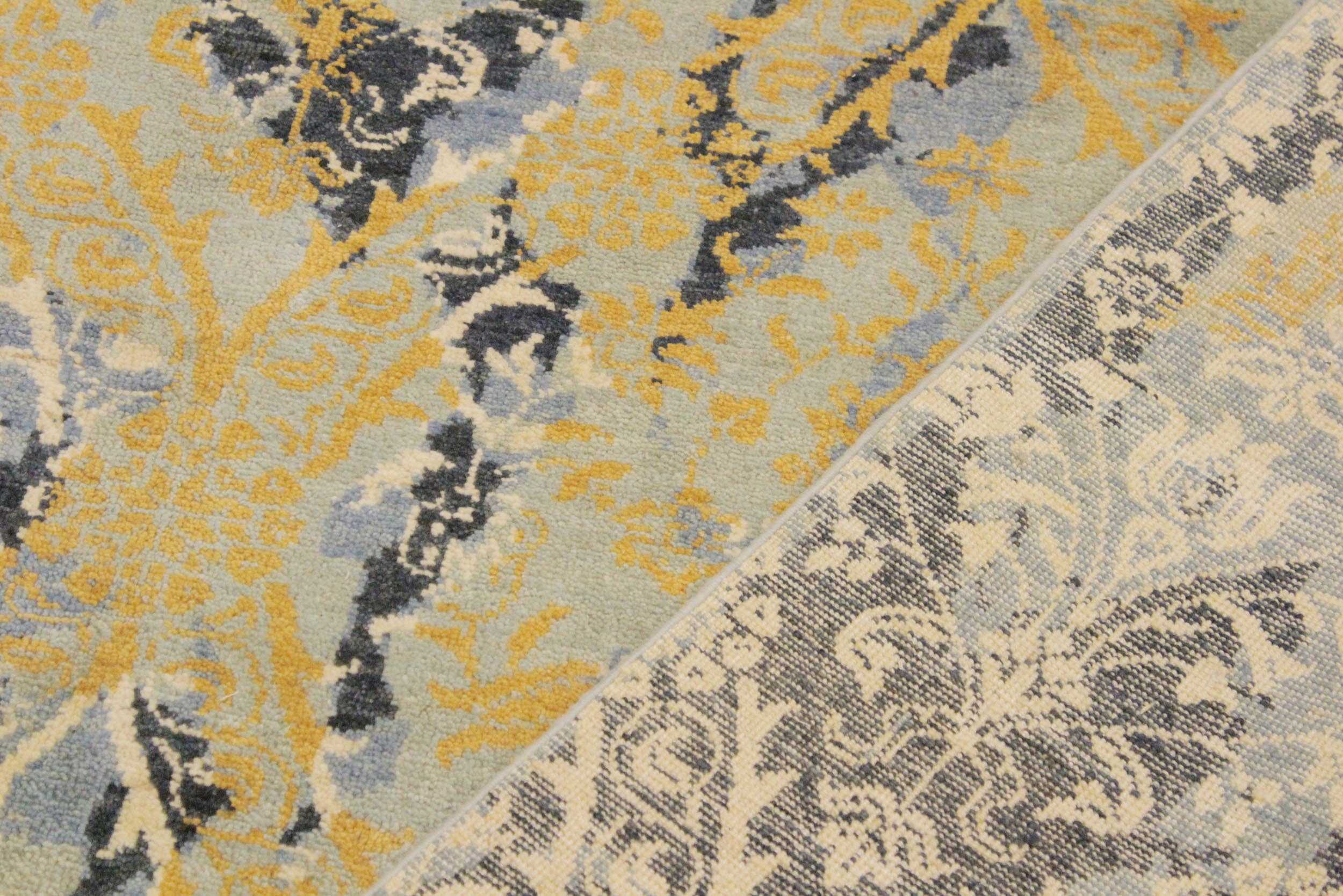 handmade Modern Abstract Gray Ivory Hand Knotted RECTANGLE 100% WOOL area rug 8' x 10'