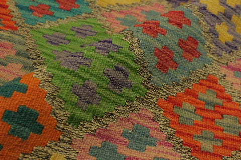 handmade Geometric Kilim Brown Rust Hand-Woven RECTANGLE 100% WOOL area rug 6 x 8